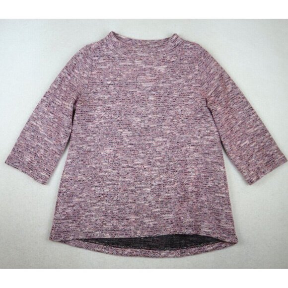 LOFT - WOMEN'S PINK 3/4 SLEEVE TEXTURED  PULLOVER STRETCH KNIT TOP - SIZE M - Picture 1 of 6